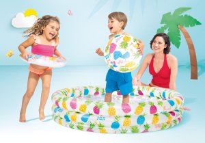 Intex Zestaw 3w1 basen dmuchany, piłka i kółko 132x28 cm INTEX 59469 ananas 3