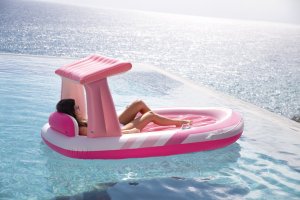 Różowy materac do pływania Z DASZKIEM 244x119x97 cm INTEX 57804 13