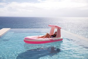 Różowy materac do pływania Z DASZKIEM 244x119x97 cm INTEX 57804 15