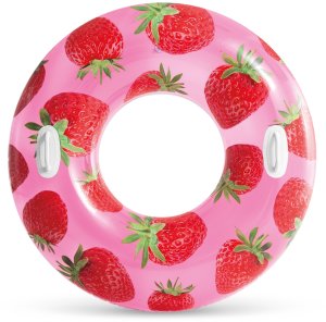 Koło dmuchane do pływania o średnicy 107 cm z uchwytami INTEX 56261 truskawka 1
