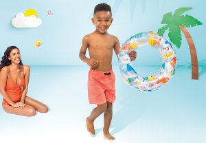Koło dmuchane do pływania z nadrukiem o średnicy 61 cm INTEX 59241 RYBKI 3