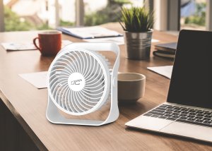 WENTYLATOR BIURKOWY, ŁADOWANIE USB C, 5W, 2000MAH, WYMIARY 153X82X174MM, 4 POZIOMY PRĘDKOŚCI,5,6" 5