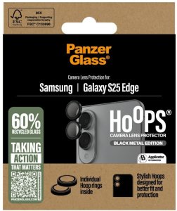 Szkło hartowane na obiektyw PanzerGlass  Hoops Lens Protector do Samsung Galaxy S25 Edge czarny 4