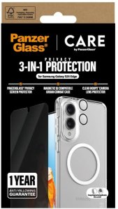 Zestaw ochronny CARE by PanzerGlass      Flagship 3w1 Etui+Szkło Prywatyzujące+Lens do Samsung Galaxy S25 Edge 4