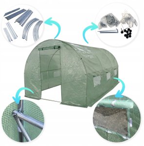 Tunel foliowy szklarnia 2,5x4m zielony stelaż 25 mm 10m2 13