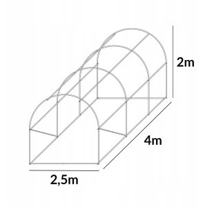 Tunel foliowy szklarnia 2,5x4m zielony stelaż 25 mm 10m2 3