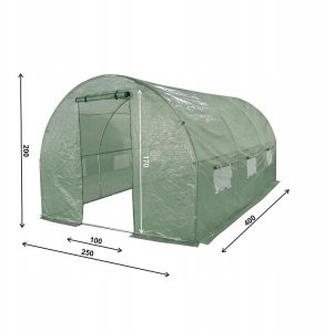Tunel foliowy szklarnia 2,5x4m zielony stelaż 25 mm 10m2 7