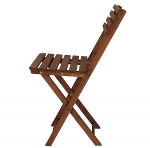 Meble ogrodowe składane drewniane na balkon stół i dwa krzesła impregnowane ciemnobrązowe UNIWERSALNY 11