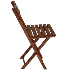 Meble ogrodowe składane drewniane na balkon stół i dwa krzesła impregnowane ciemnobrązowe UNIWERSALNY 14