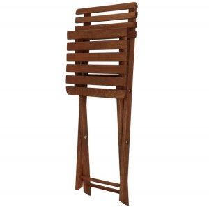 Meble ogrodowe składane drewniane na balkon stół i dwa krzesła impregnowane ciemnobrązowe UNIWERSALNY 15