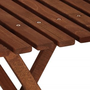 Meble ogrodowe składane drewniane na balkon stół i dwa krzesła impregnowane ciemnobrązowe UNIWERSALNY 16