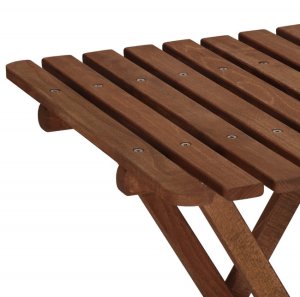 Meble ogrodowe składane drewniane na balkon stół i dwa krzesła impregnowane ciemnobrązowe UNIWERSALNY 3