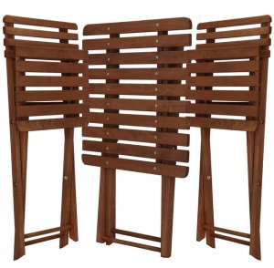 Meble ogrodowe składane drewniane na balkon stół i dwa krzesła impregnowane ciemnobrązowe UNIWERSALNY 8