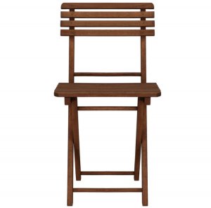 Meble ogrodowe składane drewniane na balkon stół i dwa krzesła impregnowane ciemnobrązowe UNIWERSALNY 9