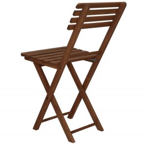 Meble ogrodowe składane drewniane na balkon stół i dwa krzesła impregnowane ciemnobrązowe UNIWERSALNY 10