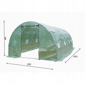 Tunel foliowy szklarnia 2x4,5m zielony rurki 19mm powierzchnia 9m2 2