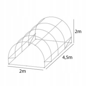 Tunel foliowy szklarnia 2x4,5m Szary Rurki 19 mm powierzchnia 9m2 2