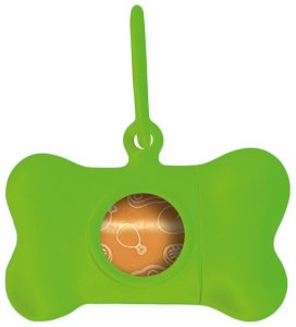 Dozownik torebek dla zwierząt United Pets Bon Ton Neon Pies Kolor Zielony (8 x 4,2 x 5 cm) 1