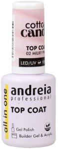 Utrwalacz Lakieru do Paznokci Andreia Cotton Candy Top Coat N 02 Milky Pink 10,5 ml 1