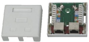 Zásuvka STP 2x RJ45 Cat5E, blok 110, na omítku 1