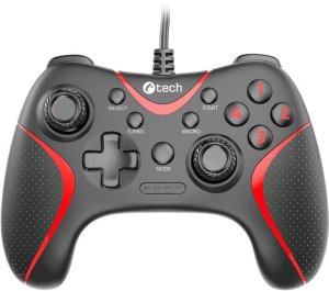 C-TECH gamepad Theon pro PC/PS3, 2 programovatelná makro tlačítka, 2x analog, X-input, vibrační, 1,8m kab 1