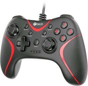 C-TECH gamepad Theon pro PC/PS3, 2 programovatelná makro tlačítka, 2x analog, X-input, vibrační, 1,8m kab 3