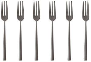 Sambonet Rock PVD 6 Cake Forks DolceNero Lucido 1