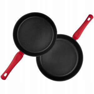 PATELNIA MARS 24 CM IND. (CZARNA, POWŁOKA NIEPRZYWIERALNA, UCHWYT CZERWONY) 3