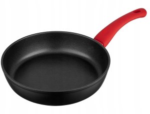 PATELNIA MARS 24 CM IND. (CZARNA, POWŁOKA NIEPRZYWIERALNA, UCHWYT CZERWONY) 4