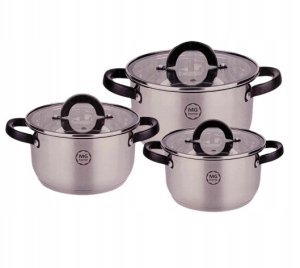 ZESTAW GARNKÓW BLACK INOX 6 ELEMENTÓW 2