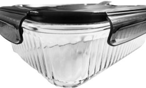 Krups POJEMNIK SZKLANY 1000/400 ML ZESTAW PROSTOKĄT RYFOWANE SZARE 3