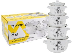 ZESTAW KOMPLET GARNKÓW EMALIOWANYCH 8CZ KO-9324  18CM, 20CM, 22CM, 24CM 11