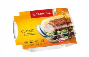 Pyrex Naczynie żaroodporne prostokątne 5L z pokrywą Termisil 4