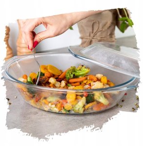 NACZYNIE ŻAROODPORNE OWALNE 2,9L Z PODGRZEWACZEM METALOWYM OWIJKA 6