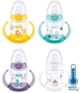 NUK BUTELKA Z UCHWYTEM I WSKAŹNIKIEM 150ml +6M ZIELONA 4008600387305 1