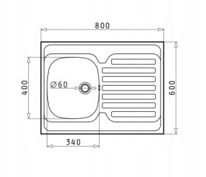 Zlew Pyramis INTL 80x60 1B1D stal g�adki 3