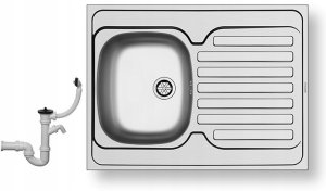 Zlew Pyramis INTL 80x60 1B1D stal g�adki 6