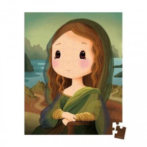Janod Puzzle inspirowane Leonardem da Vinci w walizce, 100 elementów 3