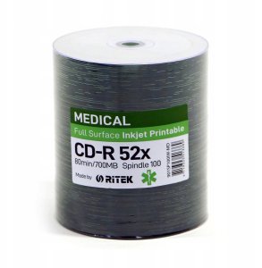 TRAXDATA RITEK CD-R 700MB 52X PRINTABLE MEDICAL SP*100 1