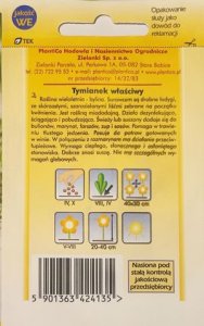 Seklos LT PLATINET NASIONA Thyme common THYME SEEDS 0,3 G 6