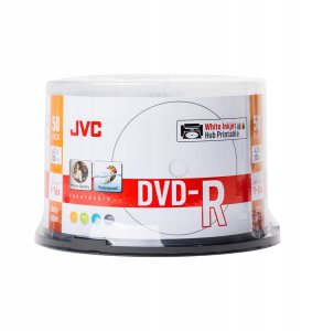 JVC DVD-R 4,7GB 16X INKJET WHITE PRINTABLE WATERPROOF PHOTO GLOSSY CAKE*50 70771BJCK0018 1