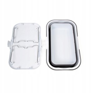 PLATINET CAMPING PICNIC BASKET 47X29X23,5 CM, 16L, FOLDING, WITH 2 IN 1 LID / TABLE WHITE-GREY [45904] 6