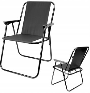 PLATINET CAMPING FOLDING CHAIR KRZESŁO KAMPINGOWE SKŁADANE 52X44X75 CM FULL BLACK [45912] 2