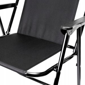 PLATINET CAMPING FOLDING CHAIR KRZESŁO KAMPINGOWE SKŁADANE 52X44X75 CM FULL BLACK [45912] 3