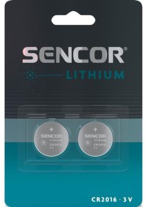 Bateria litowa, CR2016, CR2016, 3V, Sencor, blistr, 2-pack 1