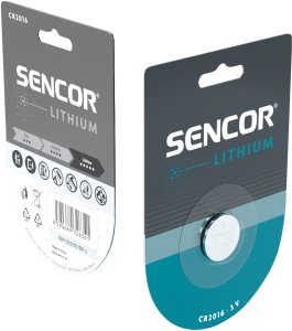 Bateria litowa, CR2016, CR2016, 3V, Sencor, blistr, 1-pack 1