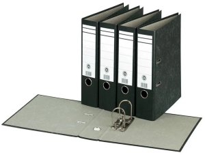 Biurowy segregator, A4, 70mm, czarny, Hit, marmur, cena za 1 szt, 5szt. 1