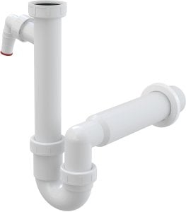Alcadrain Syfon plastikowy do zlewu, 50 mm, 320mm, bia�y, syfon rurowy z nakr�tk� z��czkow� i przy��czem 1