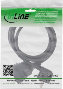 InLine® Strom-Verlängerung Schutzkontakt Stecker gewinkelt / Buchse, schwarz, 1m 2