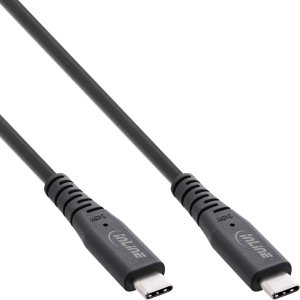 InLine® USB4 Kabel, USB-C ST/ST, PD 240W, 8K60Hz, TPE schwarz, 1,5m 1